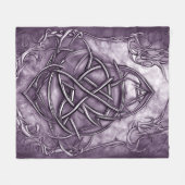 Triquetra Trinity Knot Lavender Paars Faux Metal Fleece Deken (Voorkant (Horizontaal))
