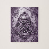 Triquetra Trinity Knot Lavender Paars Faux Metal Legpuzzel (Verticaal)