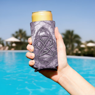 Triquetra Trinity Knot Lavender Paars Faux Metal Seltzer Blikjeskoeler