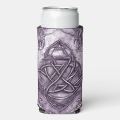 Triquetra Trinity Knot Lavender Paars Faux Metal Seltzer Blikjeskoeler (Seltzer Voorkant)