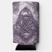 Triquetra Trinity Knot Lavender Paars Faux Metal Seltzer Blikjeskoeler (Achterkant)