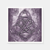 Triquetra Trinity Knot Lavender Paars Faux Metal Servet (Voorkant)