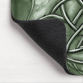 Triquetra Trinity Knot Sage Green Faux Metallic Muismat (Hoek)