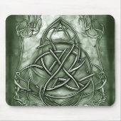 Triquetra Trinity Knot Sage Green Faux Metallic Muismat (Voorkant)