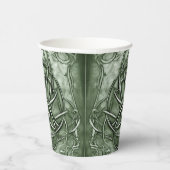 Triquetra Trinity Knot Sage Green Faux Metallic Papieren Bekers (Rechts)