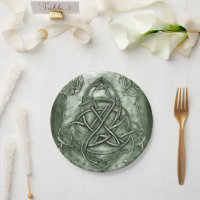 Triquetra Trinity Knot Sage Green Faux Metallic
