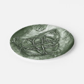 Triquetra Trinity Knot Sage Green Faux Metallic Papieren Bordje (Gekanteld)