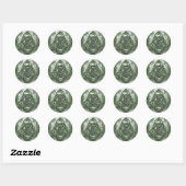 Triquetra Trinity Knot Sage Green Faux Metallic Ronde Sticker (Vel)