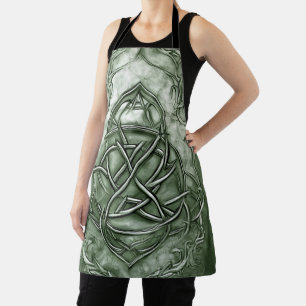 Triquetra Trinity Knot Sage Green Faux Metallic Schort