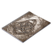 Triquetra Trinity Knot Sepia Faux Metallic Tin Notitieboek (Linkerzijde)