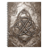 Triquetra Trinity Knot Sepia Faux Metallic Tin Notitieboek (Voorkant)