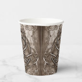 Triquetra Trinity Knot Sepia Faux Metallic Tin Papieren Bekers (Rechts)