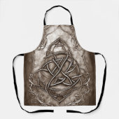 Triquetra Trinity Knot Sepia Faux Metallic Tin Schort (Voorkant)