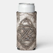 Triquetra Trinity Knot Sepia Faux Metallic Tin Seltzer Blikjeskoeler (Seltzer Voorkant)
