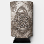 Triquetra Trinity Knot Sepia Faux Metallic Tin Seltzer Blikjeskoeler (Voorkant)