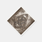 Triquetra Trinity Knot Sepia Faux Metallic Tin Servet (Hoek)