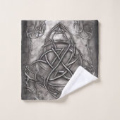 Triquetra Trinity Knot Silvery Pewter Faux Metal Bad Handdoek (Wasdoekje)