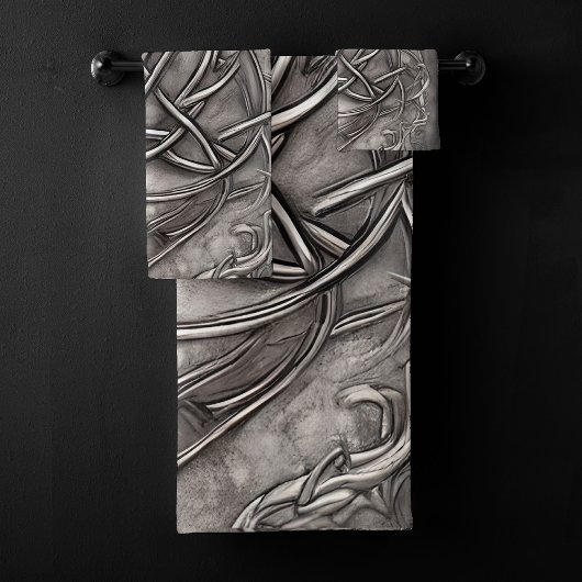 Triquetra Trinity Knot Silvery Pewter Faux Metal Bad Handdoek