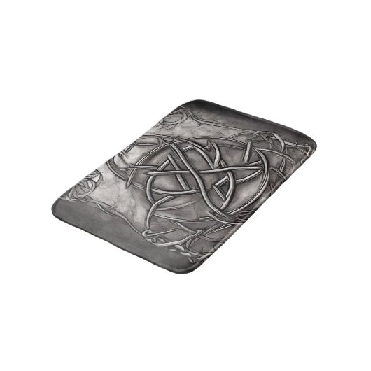 Triquetra Trinity Knot Silvery Pewter Faux Metal Badmat (Gekanteld)