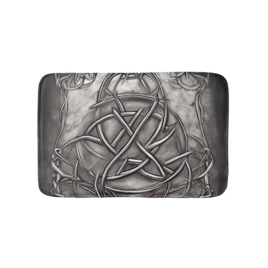 Triquetra Trinity Knot Silvery Pewter Faux Metal Badmat (Voorkant)