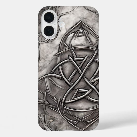 Triquetra Trinity Knot Silvery Pewter Faux Metal Case-Mate iPhone Case (Achterkant)
