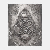 Triquetra Trinity Knot Silvery Pewter Faux Metal Fleece Deken (Voorkant)