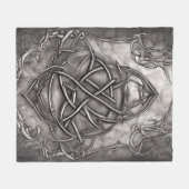 Triquetra Trinity Knot Silvery Pewter Faux Metal Fleece Deken (Voorkant (Horizontaal))