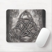 Triquetra Trinity Knot Silvery Pewter Faux Metal Muismat (Met muis)