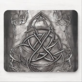 Triquetra Trinity Knot Silvery Pewter Faux Metal Muismat (Voorkant)