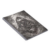 Triquetra Trinity Knot Silvery Pewter Faux Metal Notitieboek (Rechterzijde)