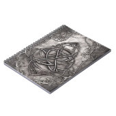 Triquetra Trinity Knot Silvery Pewter Faux Metal Notitieboek (Linkerzijde)