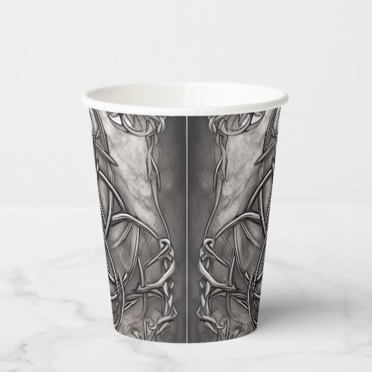 Triquetra Trinity Knot Silvery Pewter Faux Metal Papieren Bekers (Links)