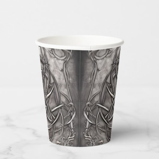 Triquetra Trinity Knot Silvery Pewter Faux Metal Papieren Bekers (Rechts)