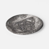 Triquetra Trinity Knot Silvery Pewter Faux Metal Papieren Bordje (Gekanteld)