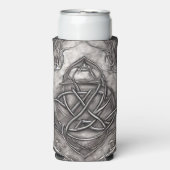 Triquetra Trinity Knot Silvery Pewter Faux Metal Seltzer Blikjeskoeler (Seltzer Voorkant)