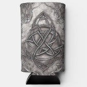 Triquetra Trinity Knot Silvery Pewter Faux Metal Seltzer Blikjeskoeler (Voorkant)