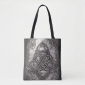 Triquetra Trinity Knot Silvery Pewter Faux Metal Tote Bag (Voorkant)