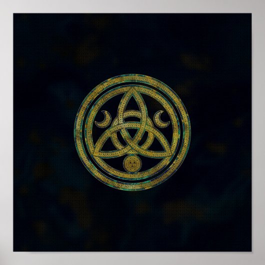 Triquetra Triple Moon Celtic Ornament Poster (Voorkant)