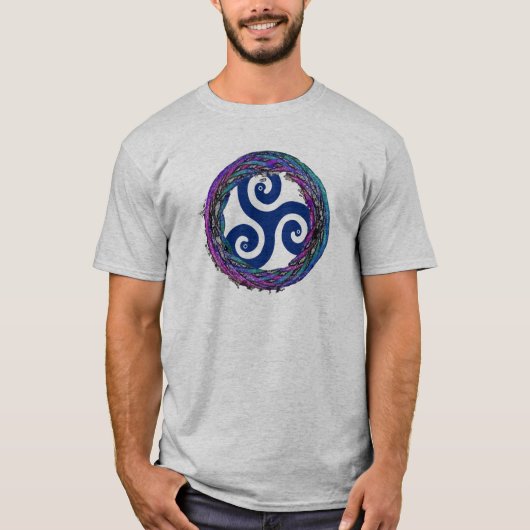Tris Celtic Interwoven Enso Design T-Shirt (Voorkant)