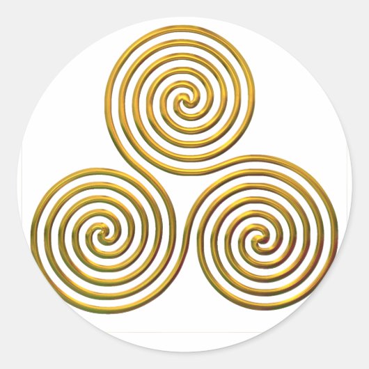 Tris-gold Ronde Sticker (Voorkant)
