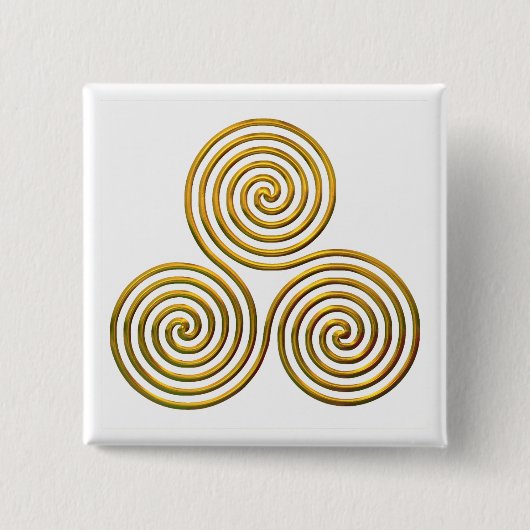 Tris-gold Vierkante Button 5,1 Cm (Voorkant)