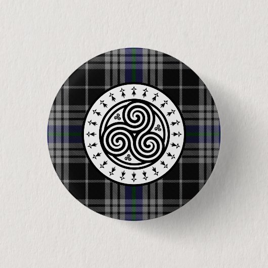 Tris & Tartan National Breizh Ronde Button 3,2 Cm (Voorkant)