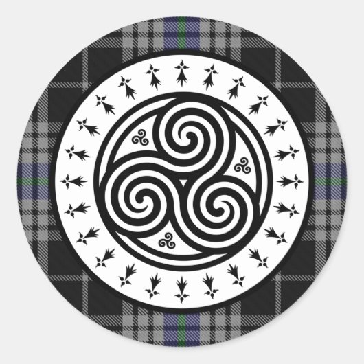 Tris & Tartan National Breizh Ronde Sticker (Voorkant)