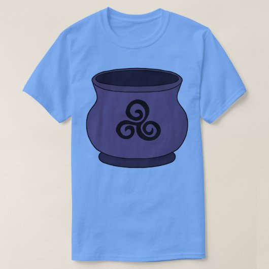 Tris Triskelion Triple Spiral Cauldron T-shirt (Design voorkant)