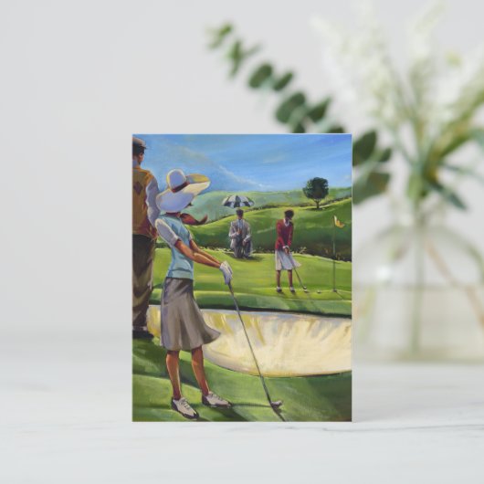 Trish Biddle - Dames Golf Briefkaart (Staand voorkant)