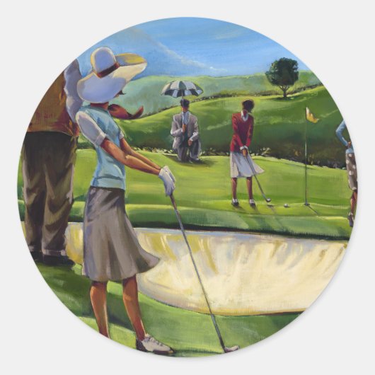 Trish Biddle - Dames Golf Ronde Sticker (Voorkant)