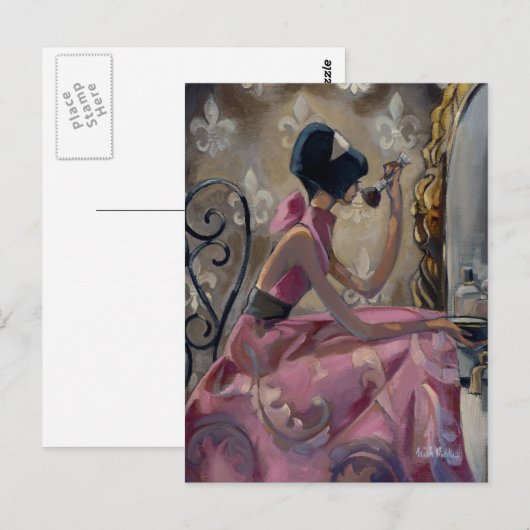 Trish Biddle Powder Pink Vanity Briefkaart (Voorkant / Achterkant)