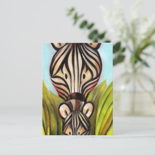 Trish Biddle Safari Zebra Briefkaart (Staand voorkant)