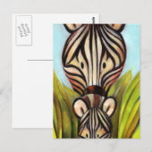 Trish Biddle Safari Zebra Briefkaart (Voorkant / Achterkant)