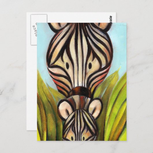 Trish Biddle Safari Zebra Briefkaart (Voorkant / Achterkant)